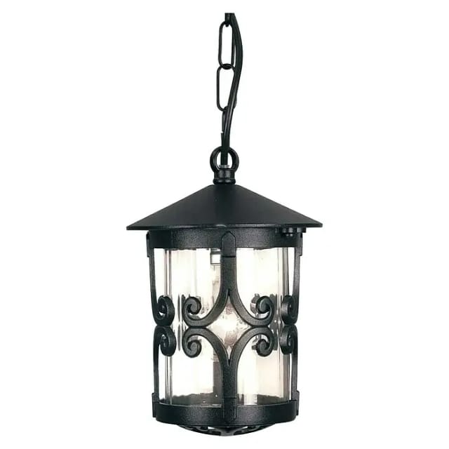 Outdoor Pendelleuchte Hereford Aus Alu Im Landhausstil, Schwarz Ø15cm