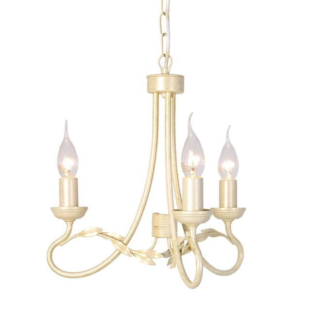 Elstead Olivia - Kronleuchter 3 Light Elfenbein, Gold Finish, E14