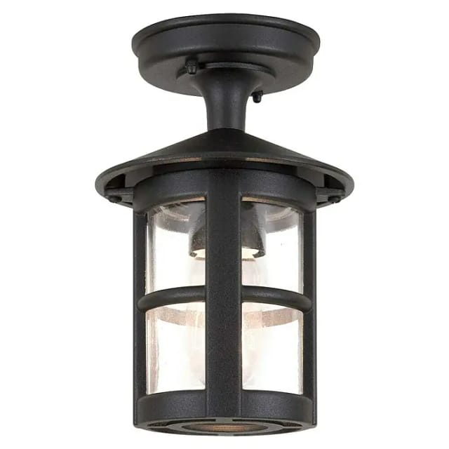 Elstead - Außen Deckenlaterne Hereford Aus Alu Im Landhausstil, Schwarz Höhe 23,5cm