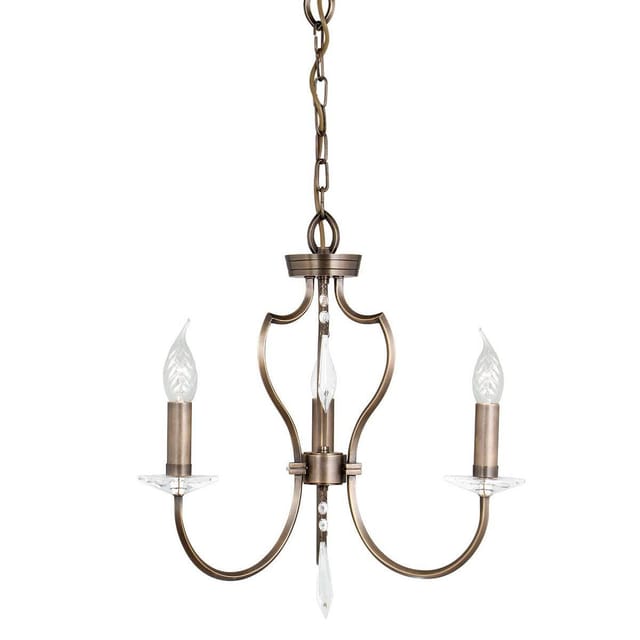 Elstead - Kronleuchter Deckenlampe Hängeleuchte Pendellampe Messing Kristalle Dunkelbronze