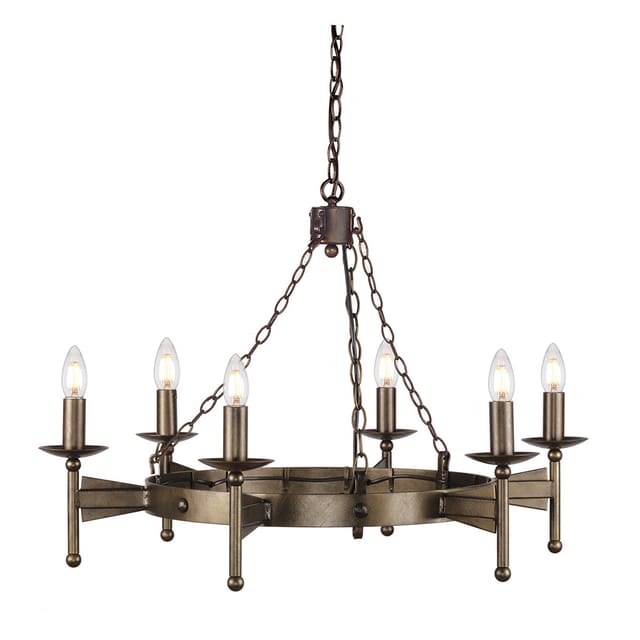 Kronleuchter Hängelampe Deckenleuchte Eisen Bronze D 81 Cm Esszimmerlampe
