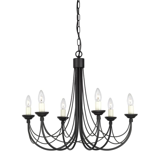 Elstead - Kronleuchter Hängelampe Deckenleuchte Stahl Schwarz D 61 Cm Esszimmerleuchte