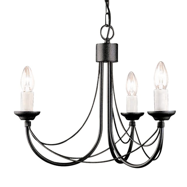 Kronleuchter Hängelampe Deckenleuchte Stahl Schwarz D 47 Cm Esszimmerleuchte