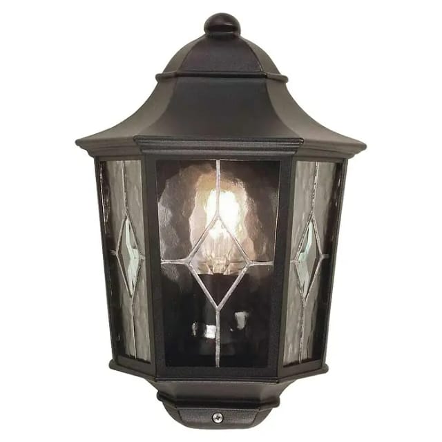 Elstead - Norfolk - 1 Licht Außenwand Halblaterne Hellschwarz Ip44, E27