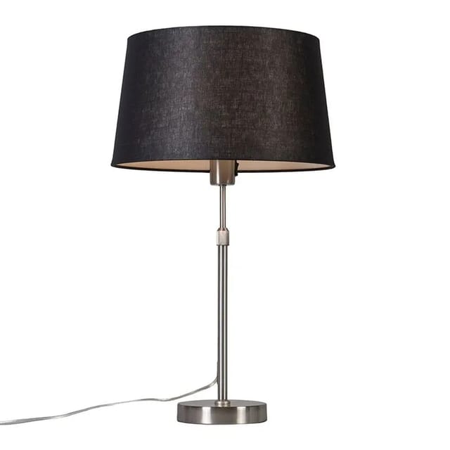 Tischleuchte Stahl Mit Schirm Schwarz 35 Cm Verstellbar - Parte