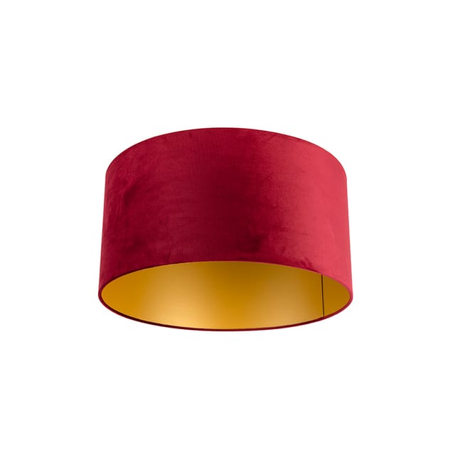 Velour Lampenschirm Rot 50/50/25 Mit Goldener Innenseite