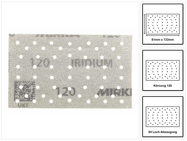Mirka - Iridium-schleifmittel-streifen 81 X 133 Mm Multihole K120