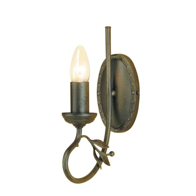 Olivia - 1 Licht Innenkerze Wandleuchte Schwarz, Gold, E14 - Elstead