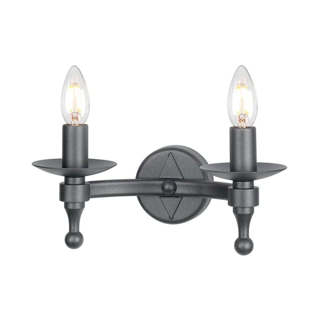 Wandleuchte Lampe Klassisch Eisen B 30,5 Cm Flurlampe Wohnzimmerleuchte Graphit