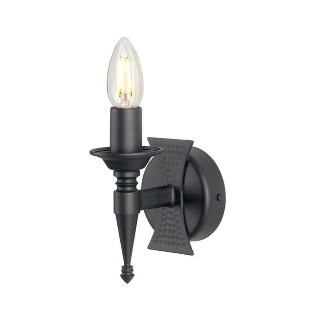Elstead Saxon - 1 Licht Innenkerze Wandleuchte Schwarz, E14