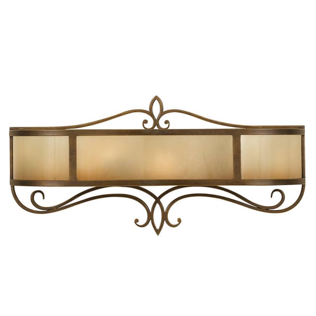 Wandlampe Leuchte Eisen Glas Bronze H 29,8 Cm 2 Flammig Flurleuchte