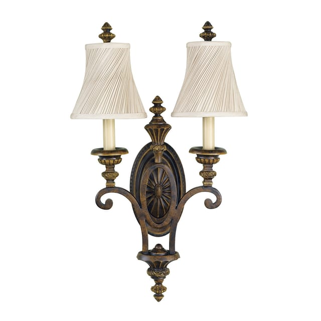 Elstead - Drawing Room - 2 Licht Innenkerze Wandleuchte Walnuss, E27