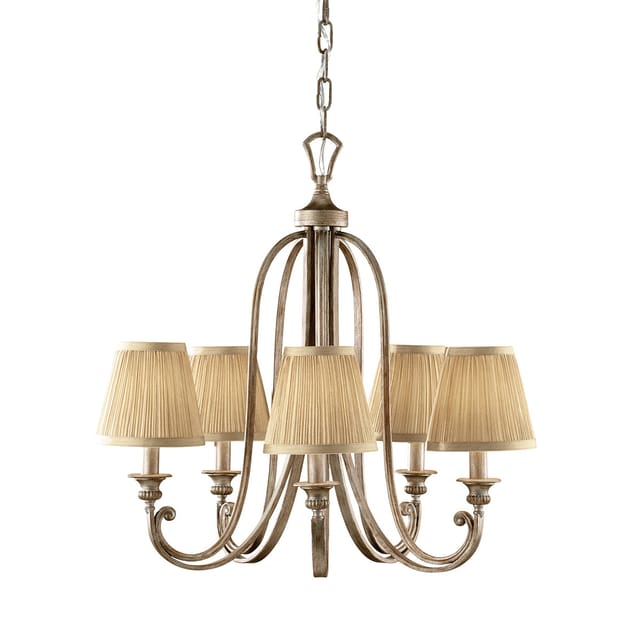 Elstead - Kronleuchter Hängelampe Deckenleuchte Stahl Silber D 66,7 Cm 5 Flammig Luster
