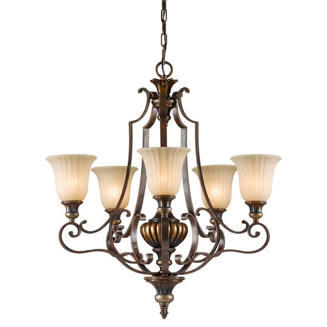 Neuwertig] Feiss Kronleuchter Kelham Hall Deckenlampe Deckenleuchte Lampe Licht Fünfflammig B-ware