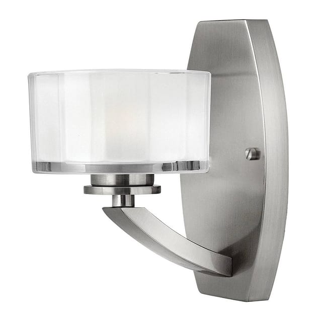Meridian - 1 Licht Wandleuchte Gebürstet Nickel Glasschirm, G9 - Elstead