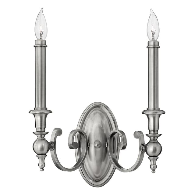 Elstead Yorktown - 2 Licht Innenkerze Wandleuchte Antik Nickel, E14
