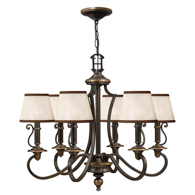 Plymouth - 6 Leichter Mehrarmiger Kronleuchter Olde Bronze Finish, E14 - Elstead