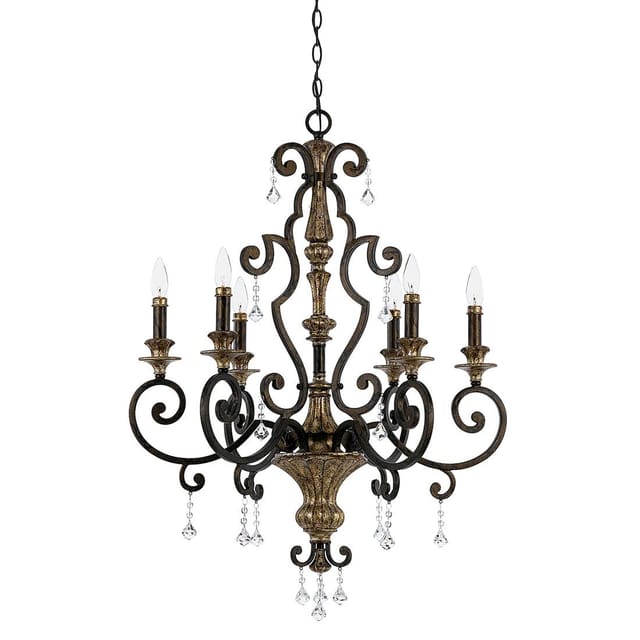 Elstead Marquette - 6 Leichter Kronleuchter Antik Bronze Finish, E14