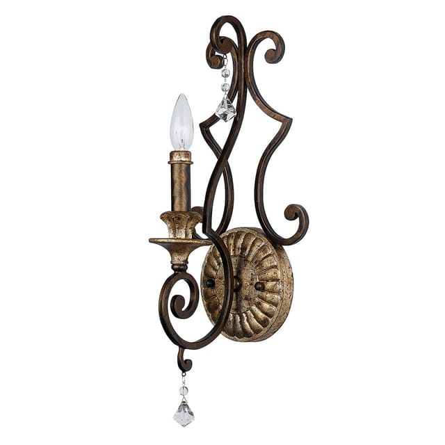 Elstead Marquette - 1 Licht Innenkerze Wandleuchte Antik Bronze, E14