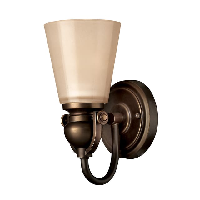 Elstead - Mayflower - 1 Licht Wandleuchte Olde Bronze Glasschirm, E27