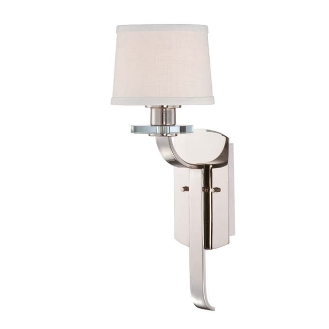 Wandleuchte Lampe Flurleuchte Optikglas Leinen Metall Silber H 16,5 Cm 1 Flammig