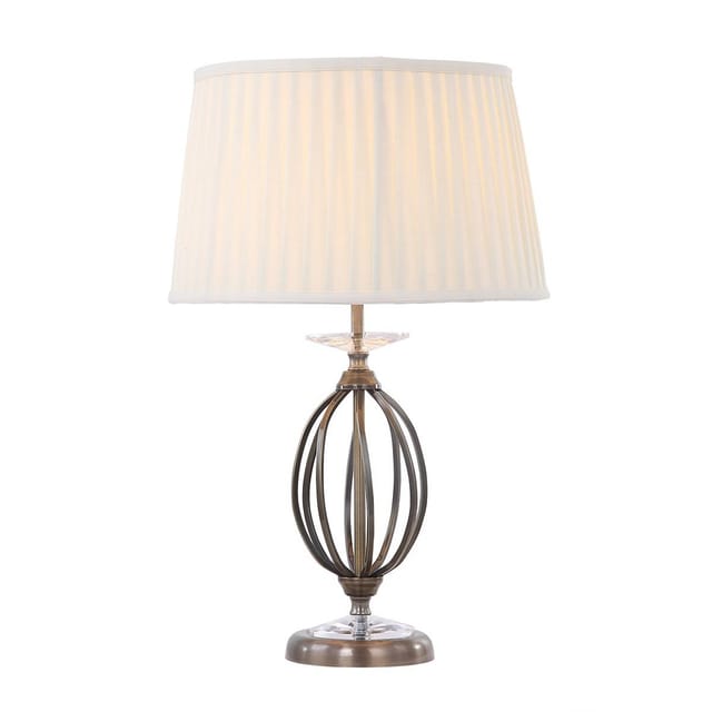 Aegean - 1 Leuchttischlampe Aus Messing, E27 - Elstead