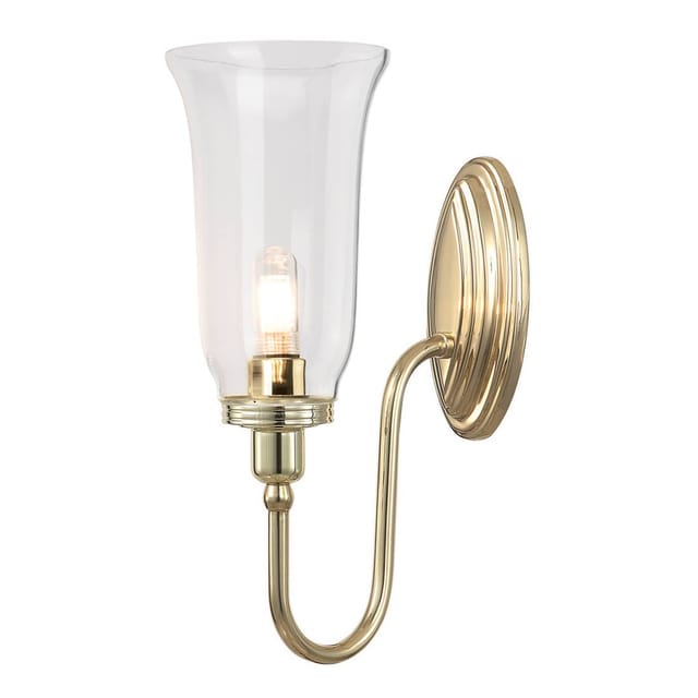 Elstead - Blake - 1 Licht Badezimmer Wandleuchte Aus Poliertem Messing Ip44, G9