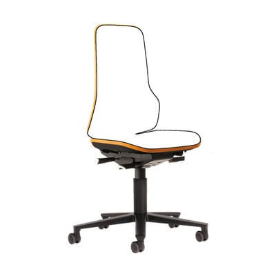 Bimos - Arbeitsstuhl Neon Orange,ohne Polster Sitzhöhe 450-620 Mm Mit Rollen