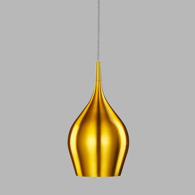Pendelleuchte Hängelampe Esszimmerlampe Gold Wohnzimmer Aluminium, Aluminium, Glocken-design, 1x E27, Dxh 12x142 Cm