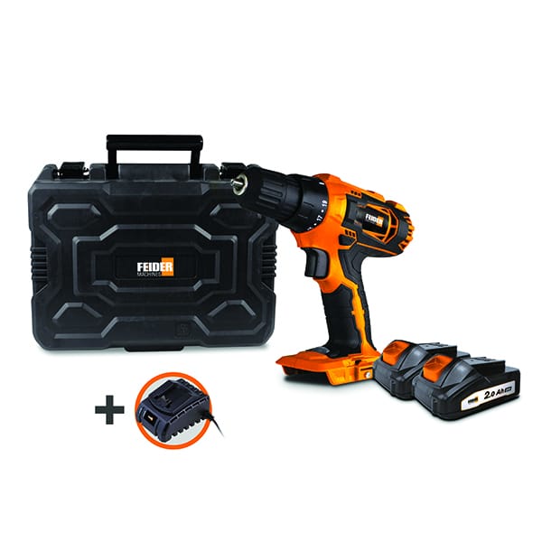 20 V Feider Akku-bohrschrauber + 2 2ah-akkus + Ladegerät + Koffer