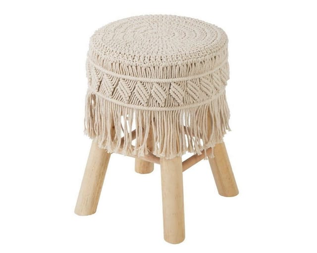 Atmosphera - Hocker - Makramee Und Holz Créateur D'Intérieur