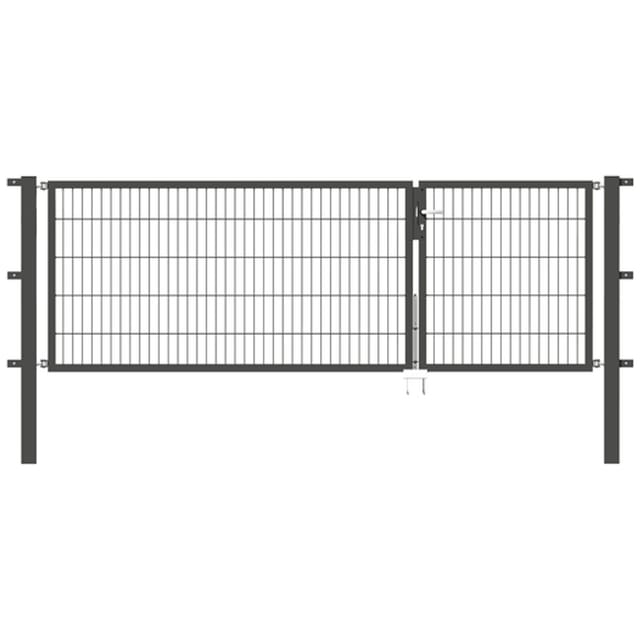 Alberts - Doppeltor Flexo, Fvz.anth Kst.b.ral 7016, Li.bxh1000+2000x1000, Pf80x80/1700mm