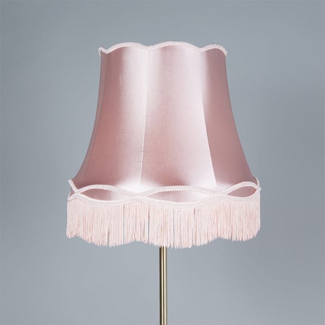 Retro Stehleuchte Messing Mit Lampenschirm Granny Pink 45 Cm - Kaso