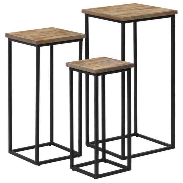 Beistelltisch-set 3-tlg. Recyceltes Teak Vidaxl