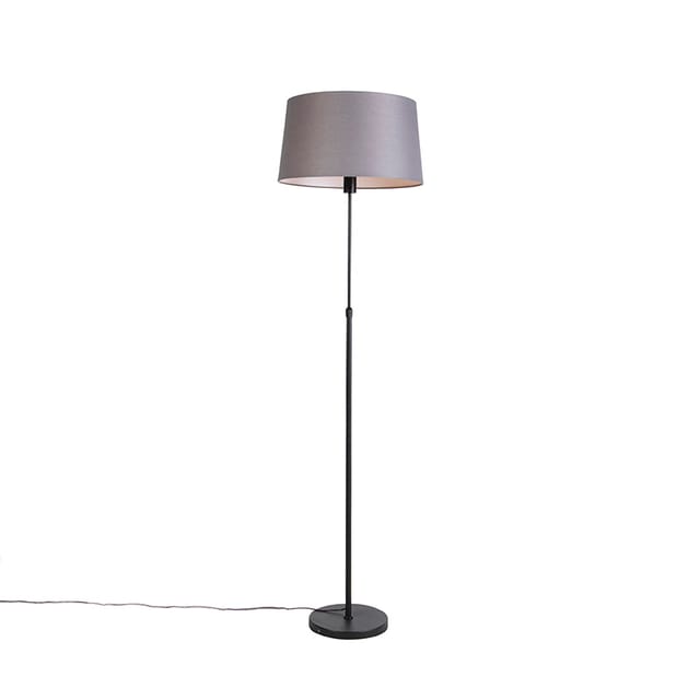 Stehlampe Schwarz Mit Dunkelgrauem Leinenschirm 45 Cm - Parte