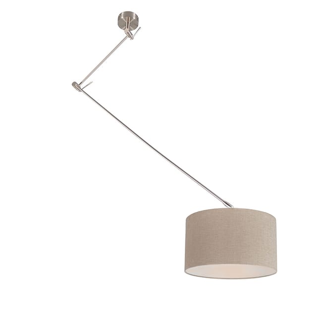 Hängelampe Stahl Mit Schirm 35 Cm Taupe Verstellbar - Blitz I