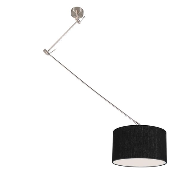 Hängelampe Stahl Mit Schirm 35 Cm Schwarz Verstellbar - Blitz I