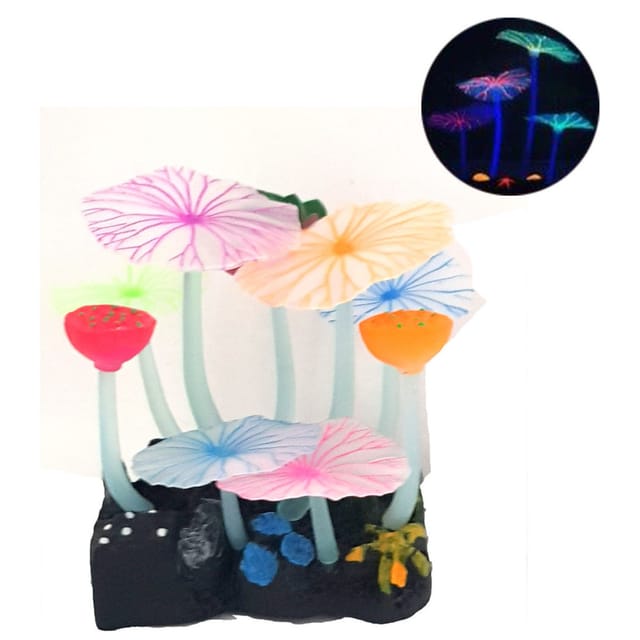Trade Shop Traesio - Trade Shop - Dekoration Pflanze Pilze Aquarium Lotusblumen Fluoreszierende Pilze Fische -