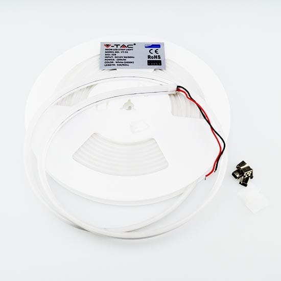 V-tac Vt-55 10w/m Led Neon Flex Striplight Chip Samsung Smd2835 12v 5m Neutralweiß 4000k Ip65 - Sku 327