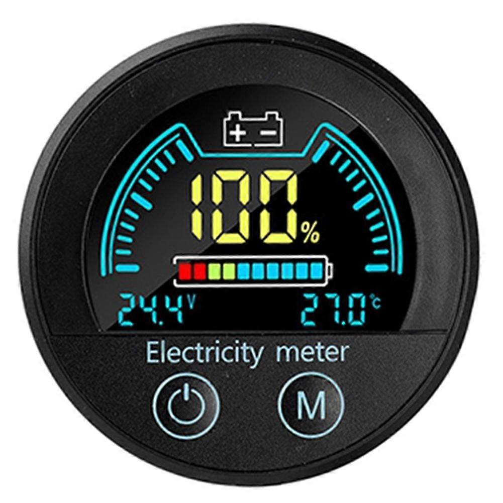 Wasserdichtes, Rundes Digitalvoltmeter Mit Led-anzeige Für Spannung Und Ladezustand, 2-adrig, Für Auto, Motorrad Und Boot