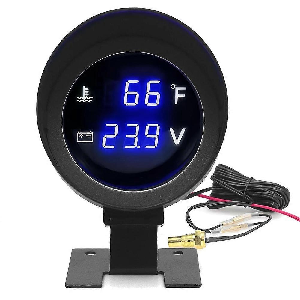 2-in-1-messgerät Für Wassertemperatur Und Spannung – Blaues Led-digitaldisplay Für 12v/24v-fahrzeuge