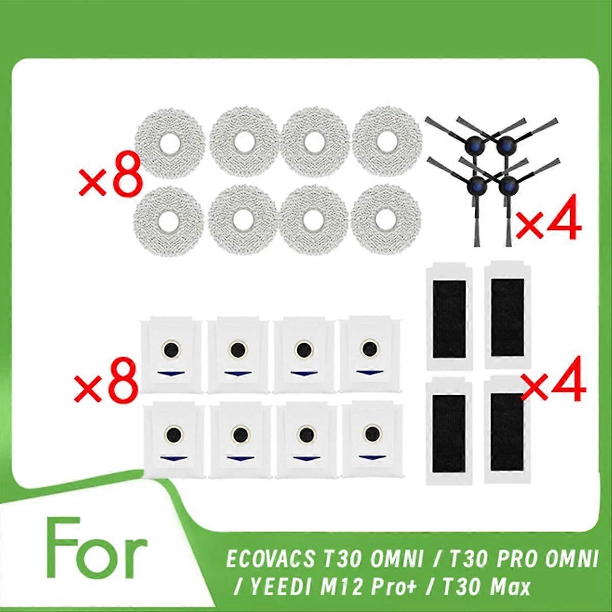 Set Mit 24 Extrem Langlebigen Zubehörteilen Für Den Ecovacs T30 Omni Saugroboter
