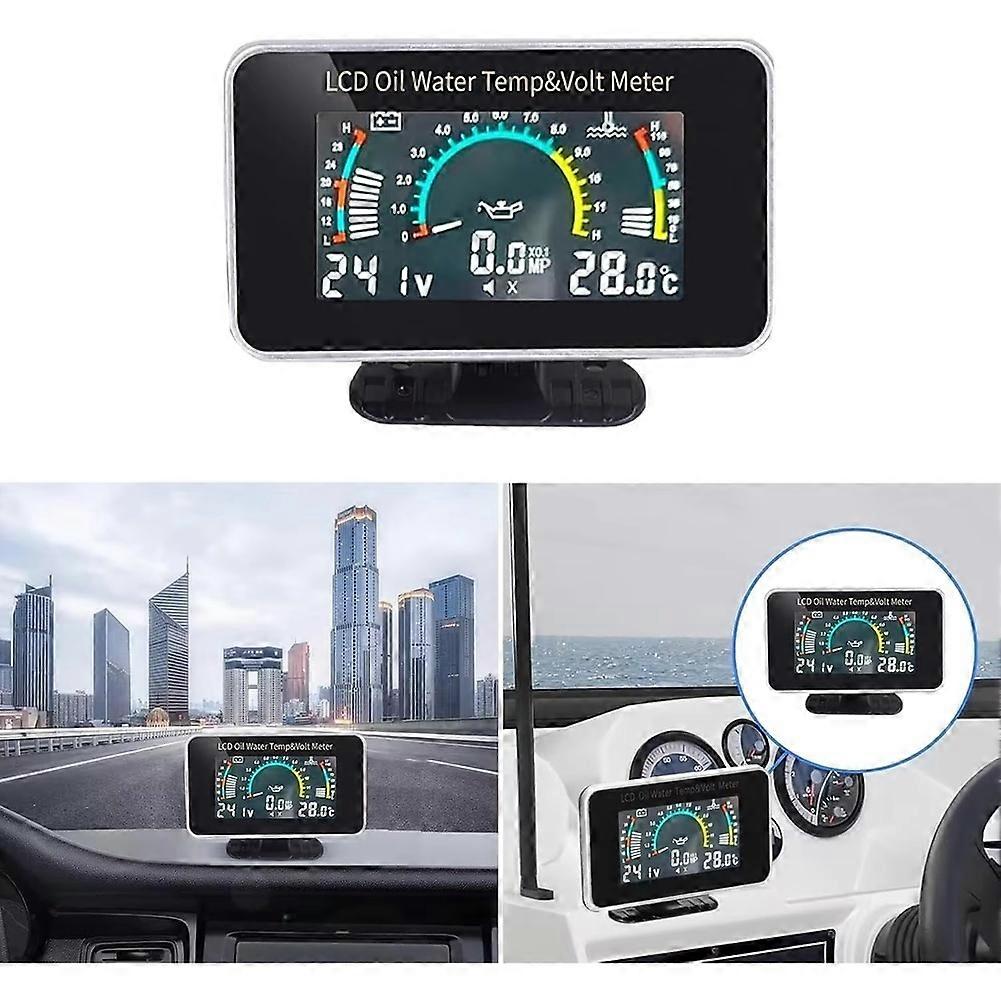 3-in-1-lcd-digitalanzeige Für Pkw/lkw: Voltmeter, Öldruck, Wassertemperatur. Universelles Multifunktionsgerät.