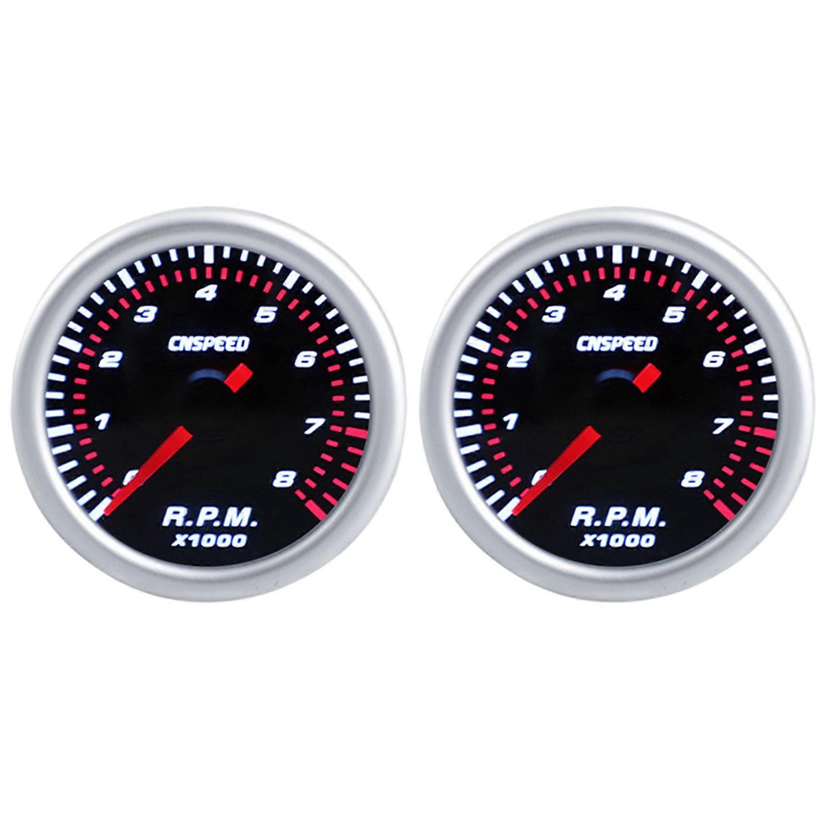 Cnspeed 52 Mm (2 Zoll) Auto-drehzahlmesser, 0-8000 U/min, 12 V, Universell, Mit Weißer Led-anzeige.