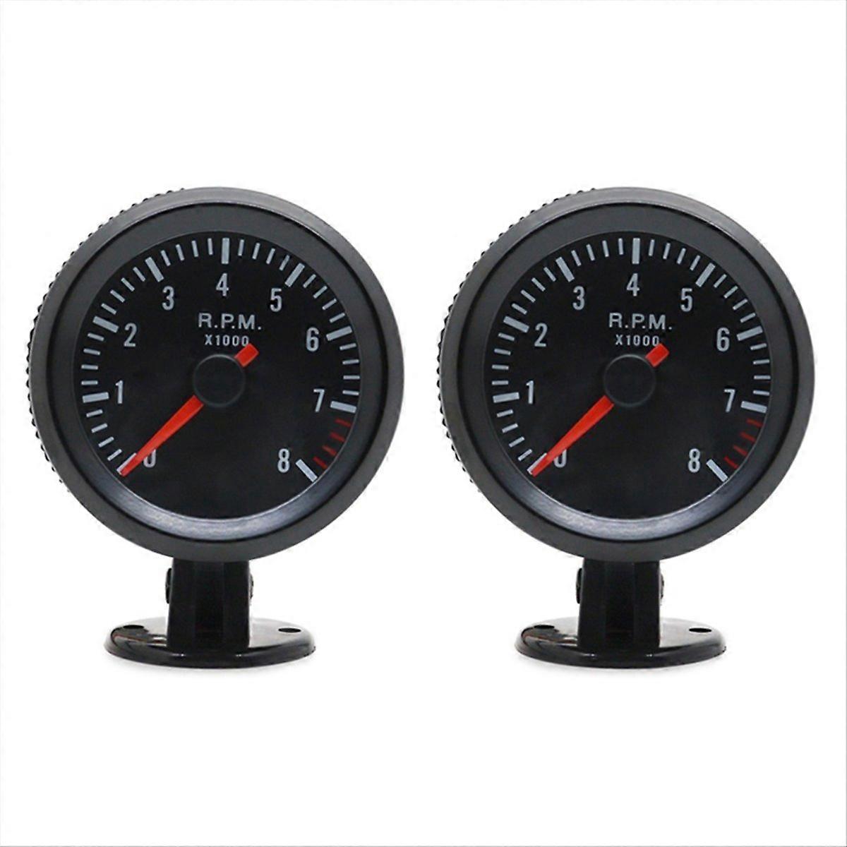 Satz Mit 2 Analogen 52-mm-drehzahlmessern (2 Zoll) Für Autos, 0–8000 U/min