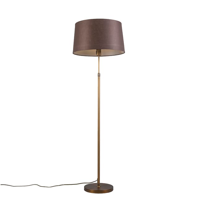 Bronze Stehleuchte Mit Braunem Lampenschirm Verstellbar 45 Cm - Parte