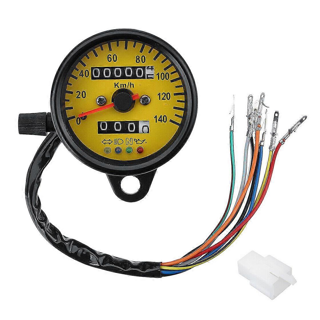 Universeller Motorrad-tachometer, Doppelkilometerzähler, Km/h, Led-hintergrundbeleuchteter Drehzahlmesser