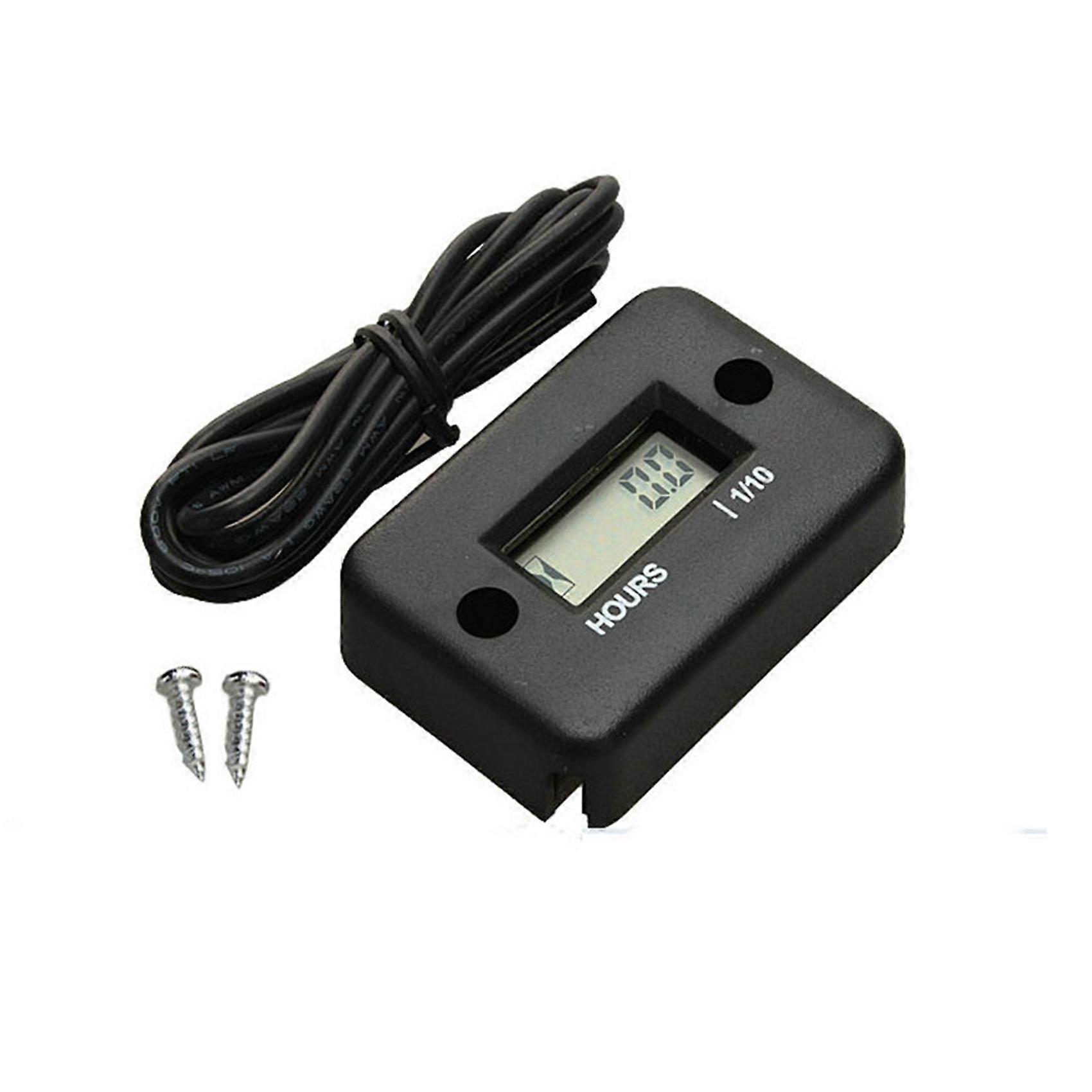 Wasserdichter 8-facher Digitaler Lcd-betriebsstundenzähler Mit Induktionssensor Für Fahrrad-, Motorrad-, Quad- Und Schneemobilmotoren, Schwarz