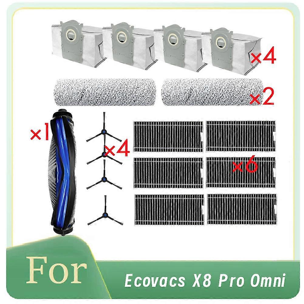 17-teiliges Set Für Den Ecovacs X8 Pro Omni Saugroboter: Hauptbürste, Reinigungsfilter, Staubbeutel, Extrem Robustes Zubehör