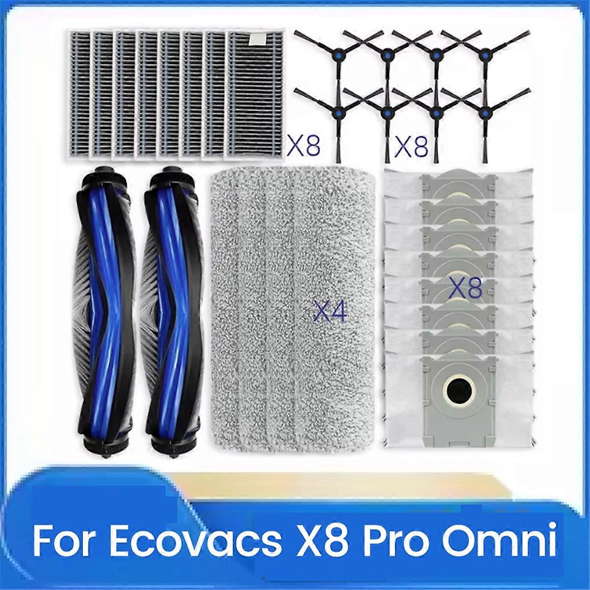 Packung Mit 30 Ersatzstaubbeuteln Mit Rotierender Seitenbürste Und Hepa-filter Für Den X8 Pro Omni Staubsauger